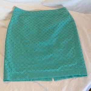 Ann Taylor Turquoise Eyelet Mini Skirt